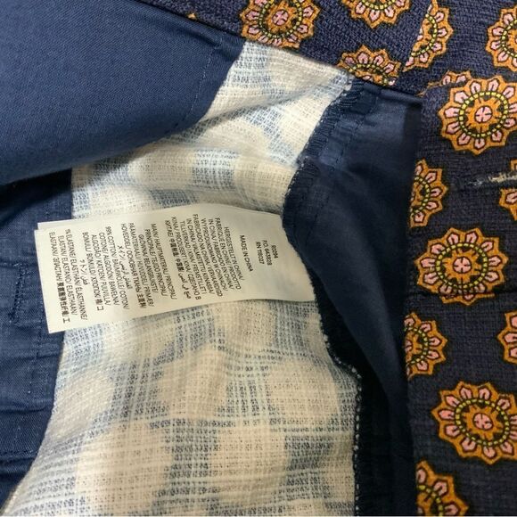 NWOT Boden cropped Print pants Trousers BLUE & ORANGE Size 6R - Picture 7 of 7